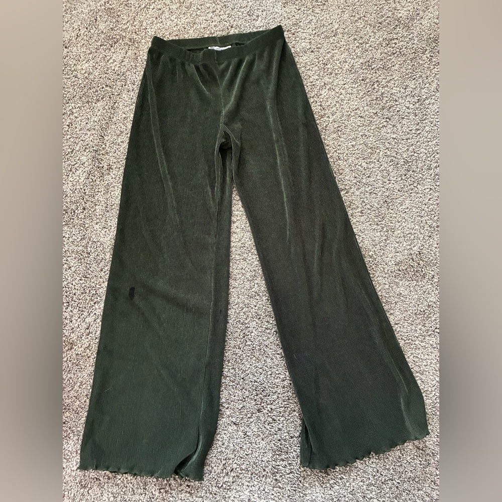 No Boundaries Dark Green Velvet Pants